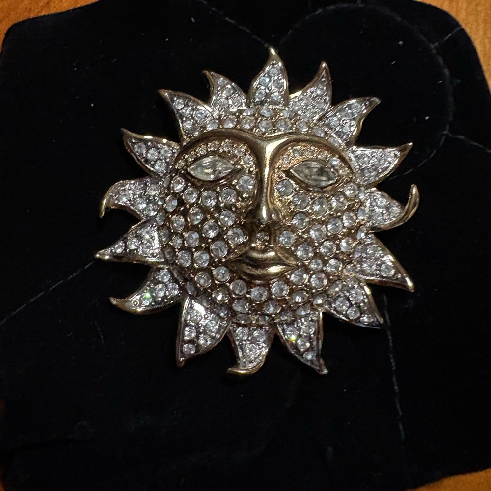 Carolee Gold and Silver Sun Brooch